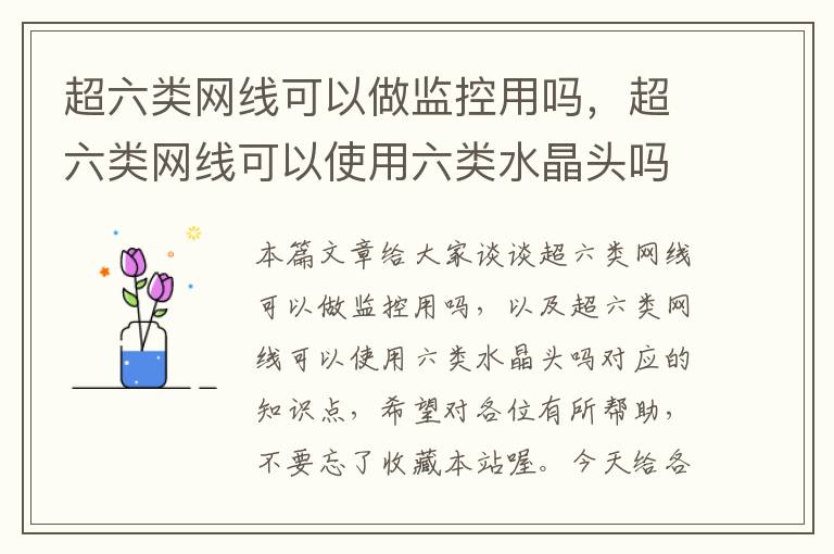 超六类网线可以做监控用吗,超六类网线可以使用六类水晶头吗