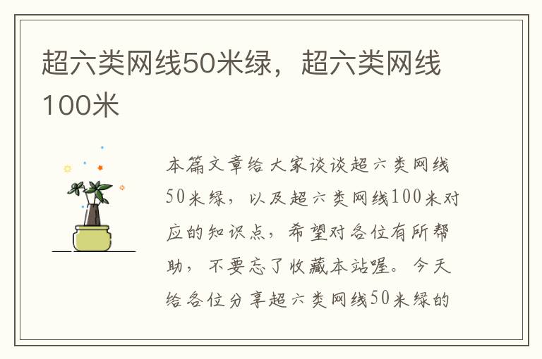 超六类网线50米绿,超六类网线100米