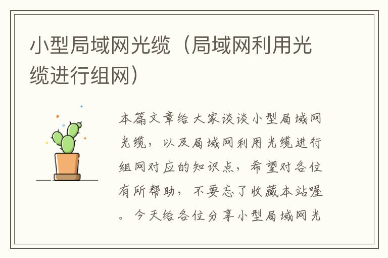 小型局域网光缆(局域网利用光缆进行组网)