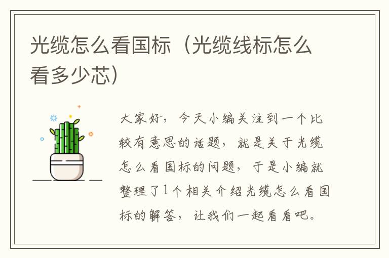 光缆怎么看国标(光缆线标怎么看多少芯)