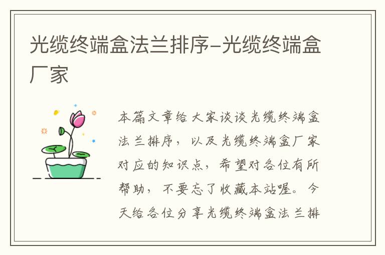 光缆终端盒法兰排序-光缆终端盒厂家