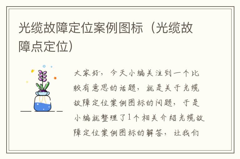 光缆故障定位案例图标(光缆故障点定位)