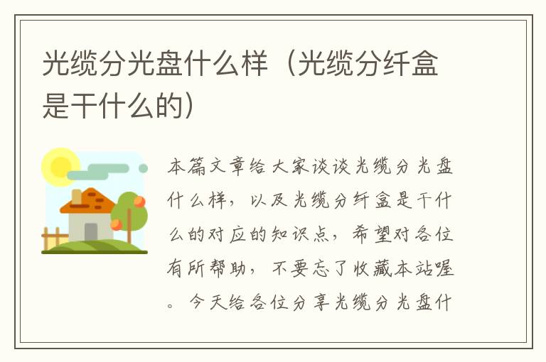 光缆分光盘什么样(光缆分纤盒是干什么的)
