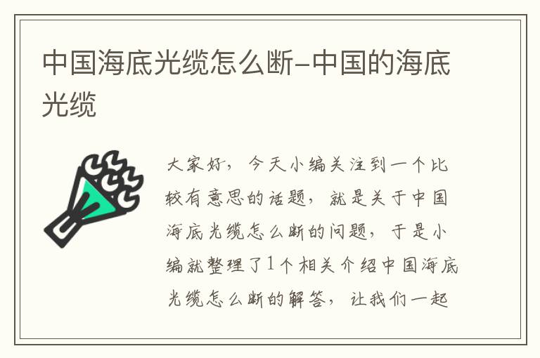 中国海底光缆怎么断-中国的海底光缆