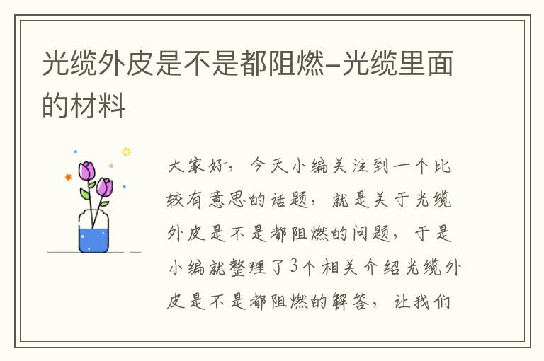 光缆外皮是不是都阻燃-光缆里面的材料