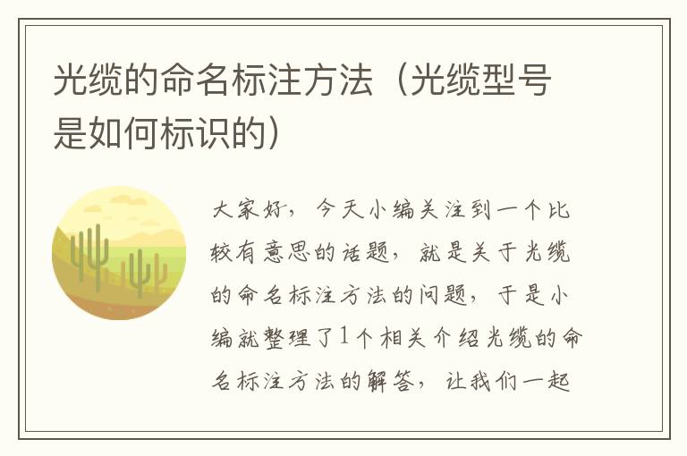光缆的命名标注方法(光缆型号是如何标识的)