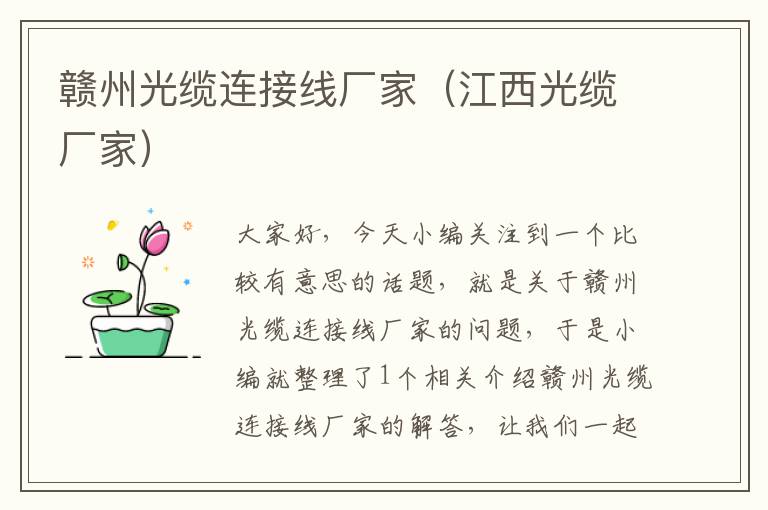 赣州光缆连接线厂家(江西光缆厂家)