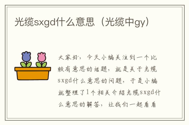 光缆sxgd什么意思(光缆中gy)
