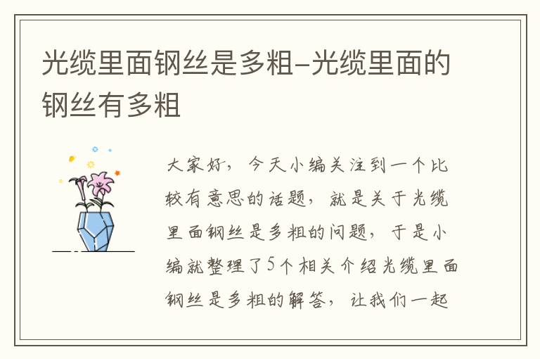 光缆里面钢丝是多粗-光缆里面的钢丝有多粗