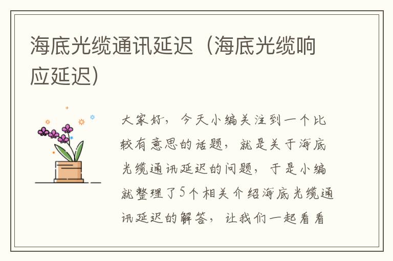 海底光缆通讯延迟(海底光缆响应延迟)