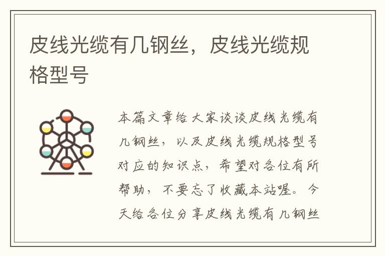 皮线光缆有几钢丝,皮线光缆规格型号