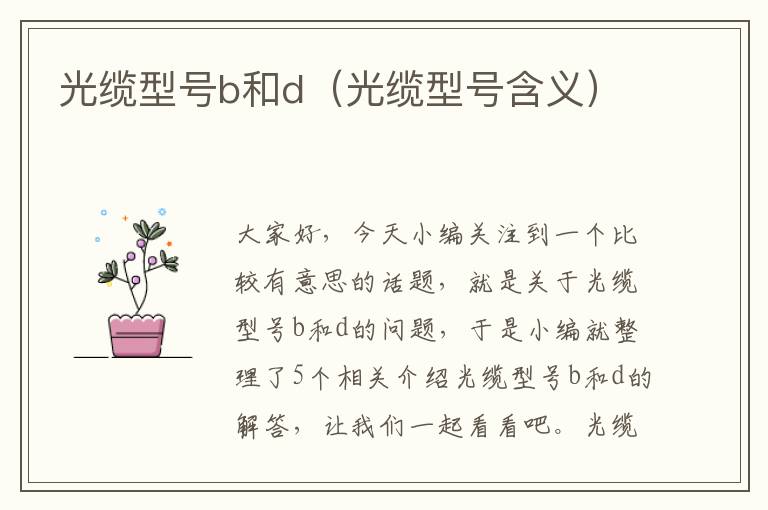 光缆型号b和d(光缆型号含义)