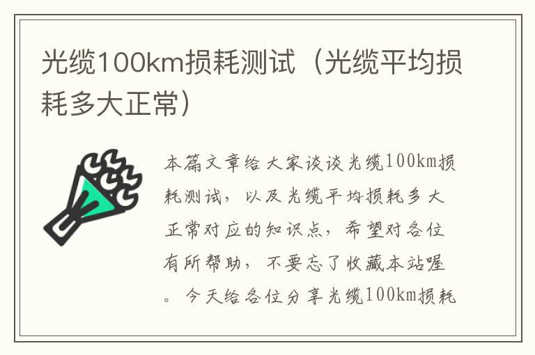 光缆100km损耗测试(光缆平均损耗多大正常)