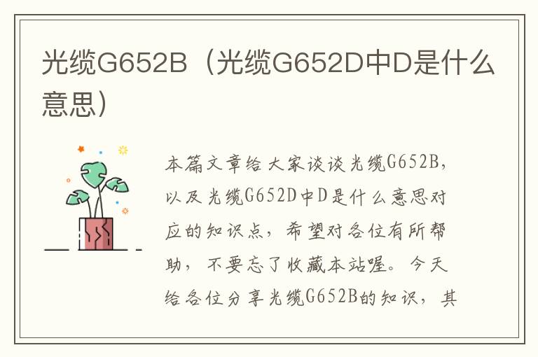 光缆G652B(光缆G652D中D是什么意思)