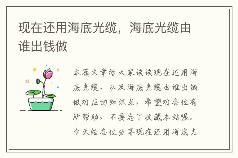 现在还用海底光缆,海底光缆由谁出钱做
