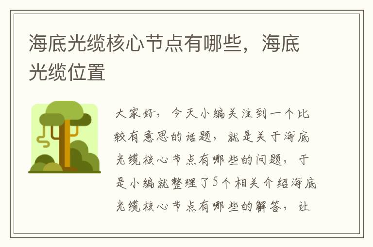 海底光缆核心节点有哪些,海底光缆位置
