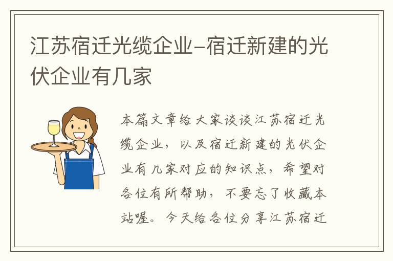 江苏宿迁光缆企业-宿迁新建的光伏企业有几家