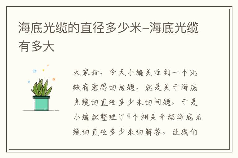 海底光缆的直径多少米-海底光缆有多大