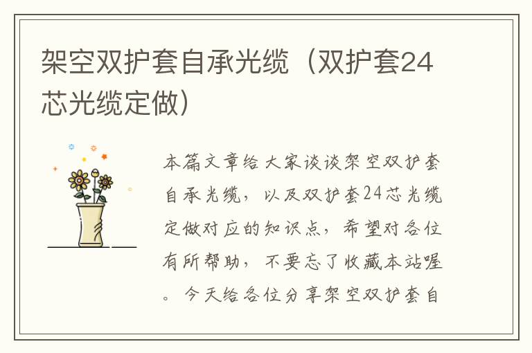 架空双护套自承光缆(双护套24芯光缆定做)