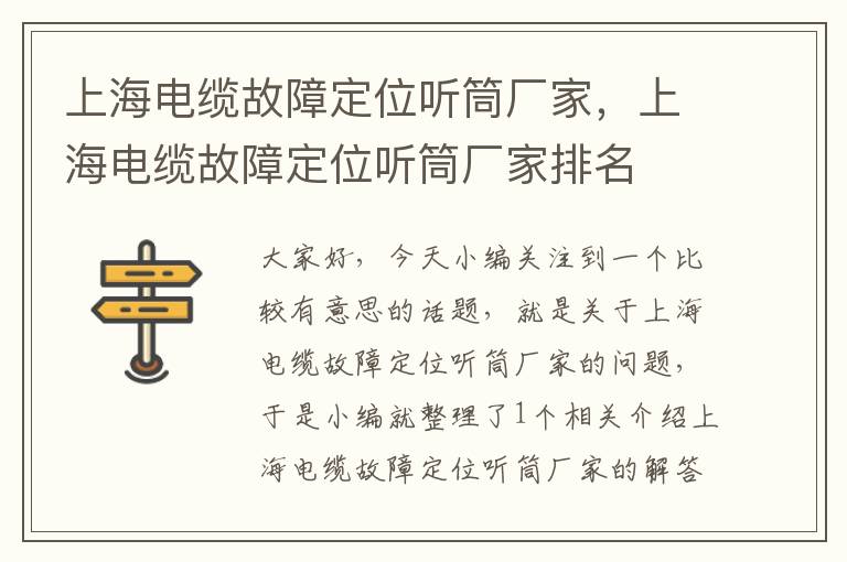上海电缆故障定位听筒厂家,上海电缆故障定位听筒厂家排名