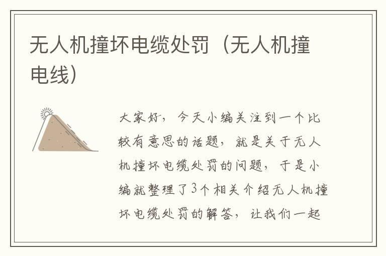 无人机撞坏电缆处罚(无人机撞电线)