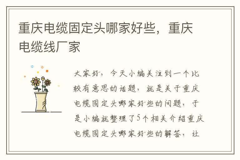 重庆电缆固定头哪家好些,重庆电缆线厂家