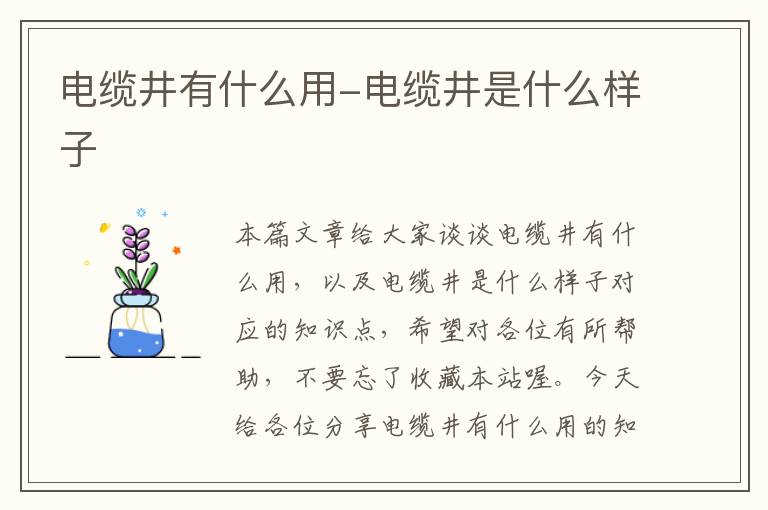 电缆井有什么用-电缆井是什么样子
