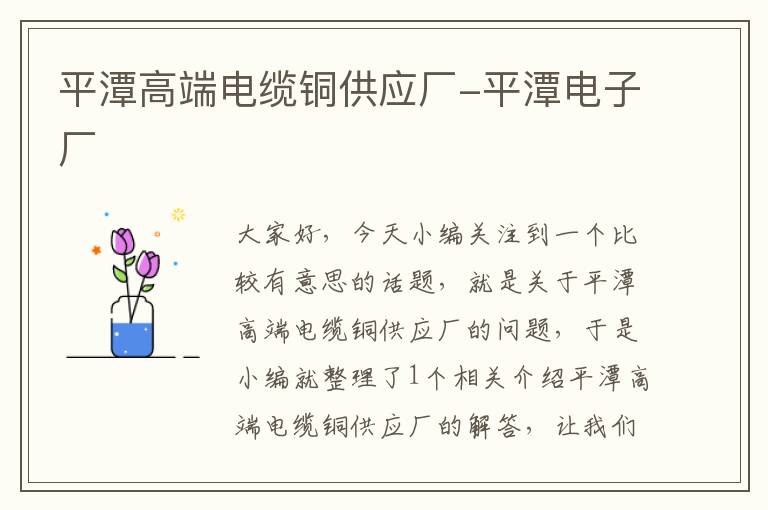 平潭高端电缆铜供应厂-平潭电子厂