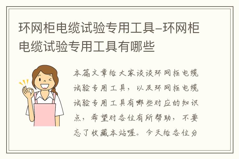环网柜电缆试验专用工具-环网柜电缆试验专用工具有哪些