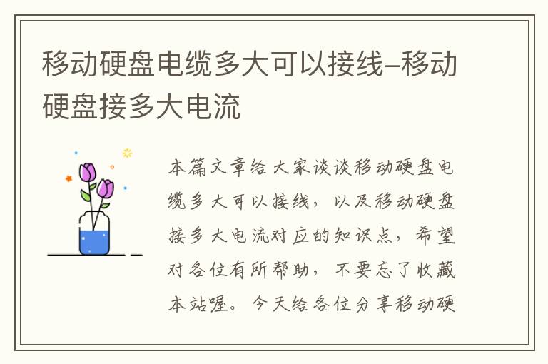 移动硬盘电缆多大可以接线-移动硬盘接多大电流