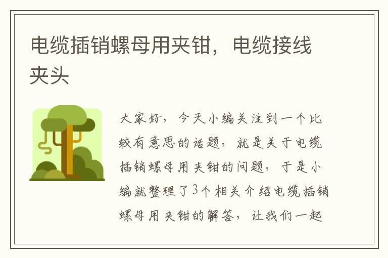 电缆插销螺母用夹钳,电缆接线夹头