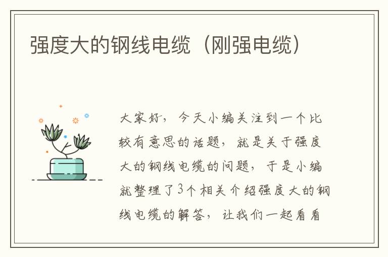 强度大的钢线电缆(刚强电缆)