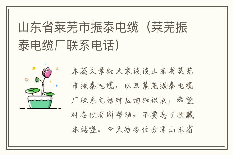 山东省莱芜市振泰电缆(莱芜振泰电缆厂联系电话)