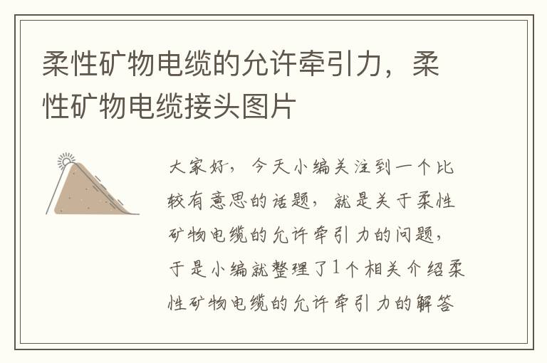 柔性矿物电缆的允许牵引力,柔性矿物电缆接头图片
