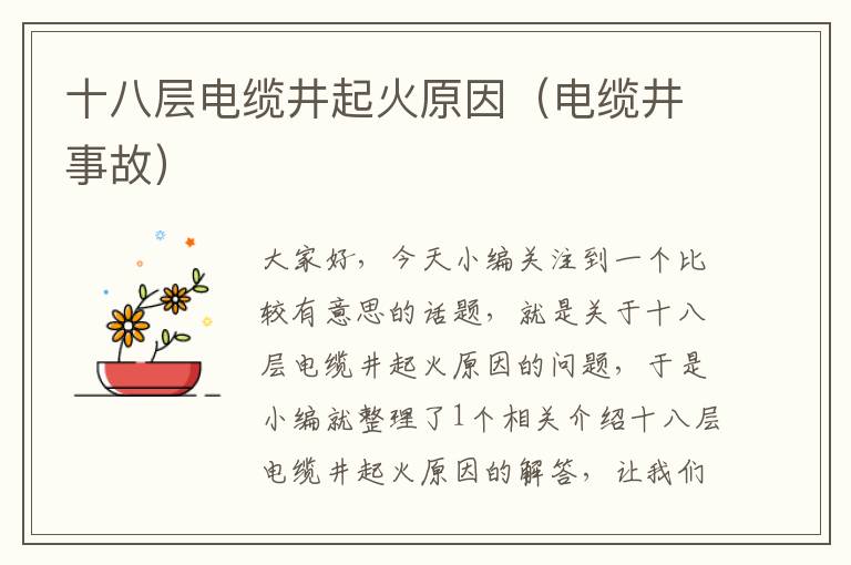 十八层电缆井起火原因(电缆井事故)