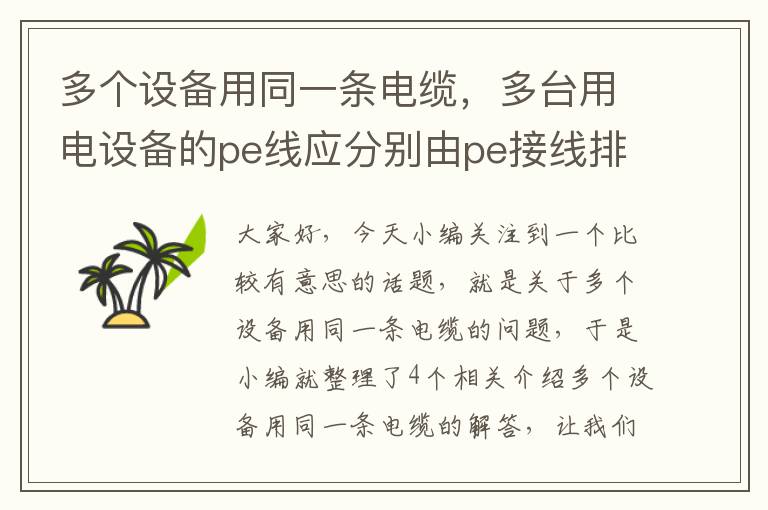 多个设备用同一条电缆,多台用电设备的pe线应分别由pe接线排引出,不得