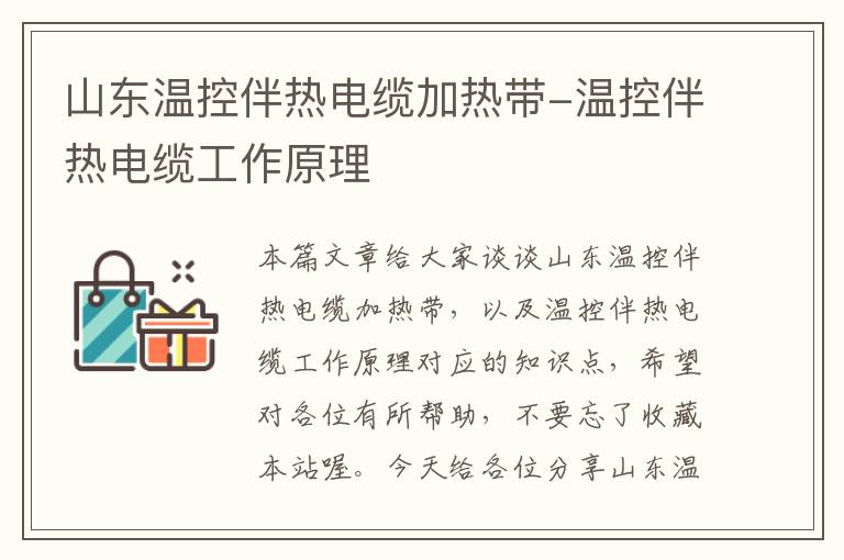 山东温控伴热电缆加热带-温控伴热电缆工作原理