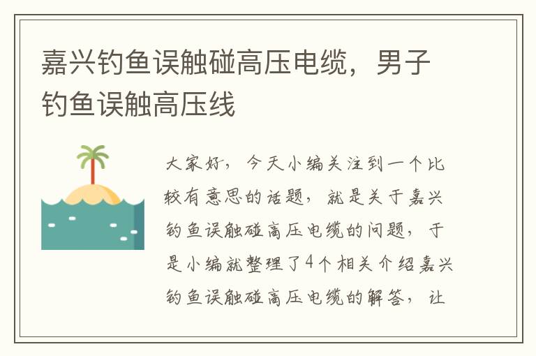 嘉兴钓鱼误触碰高压电缆,男子钓鱼误触高压线