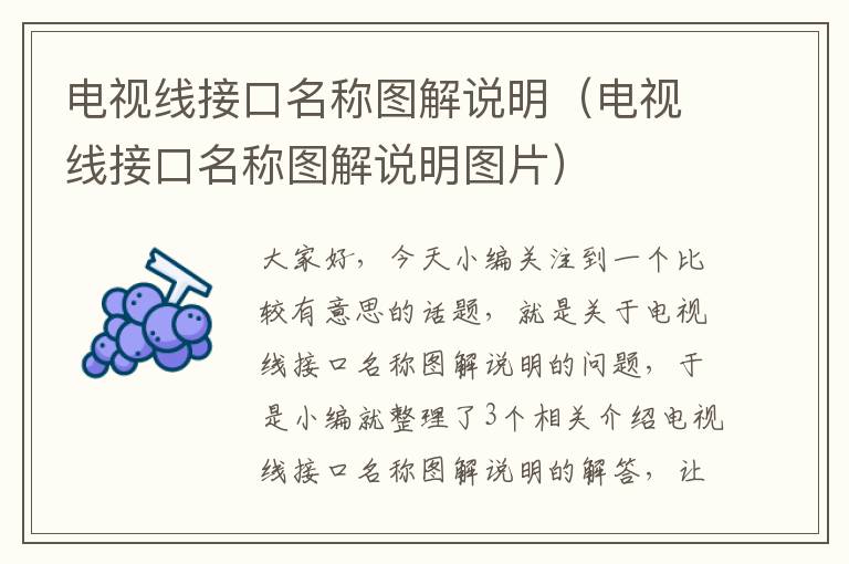 电视线接口名称图解说明(电视线接口名称图解说明图片)