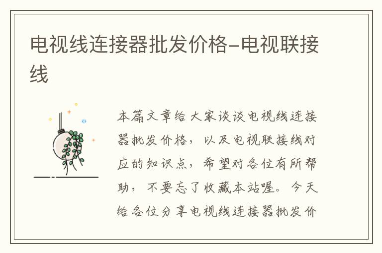 电视线连接器批发价格-电视联接线
