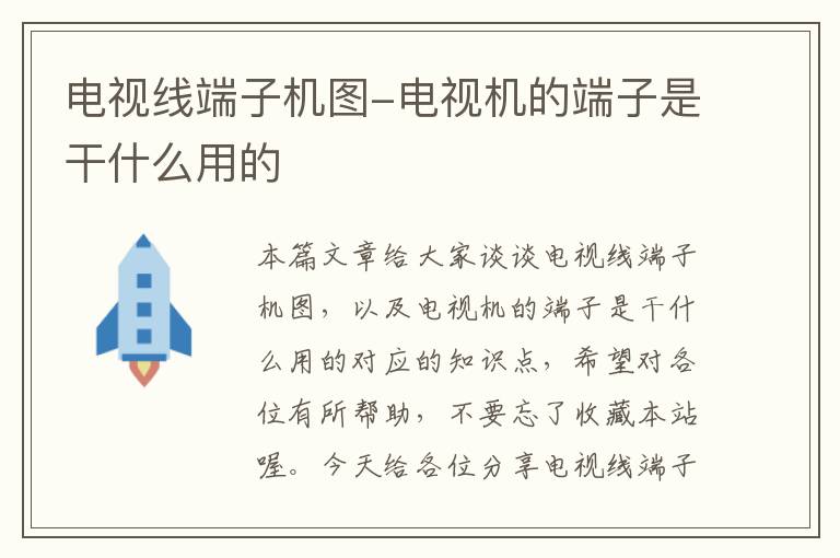 电视线端子机图-电视机的端子是干什么用的