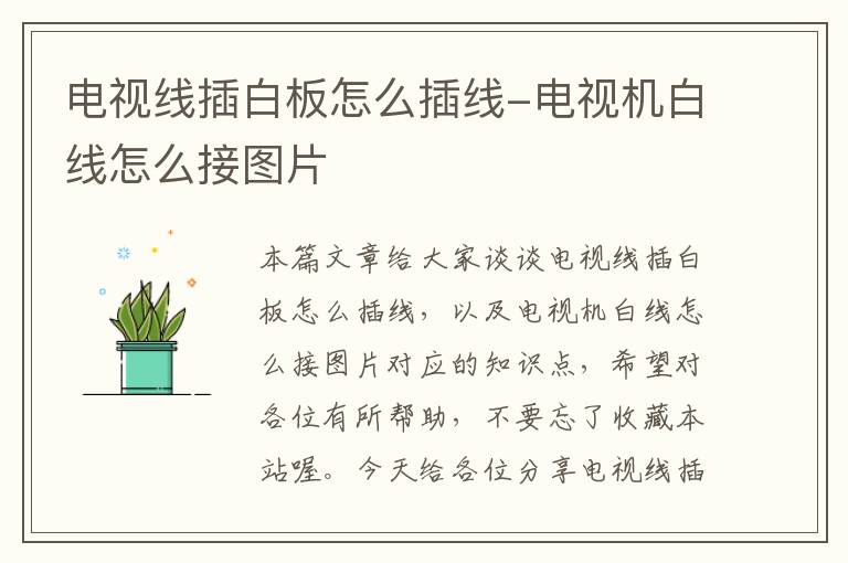 电视线插白板怎么插线-电视机白线怎么接图片