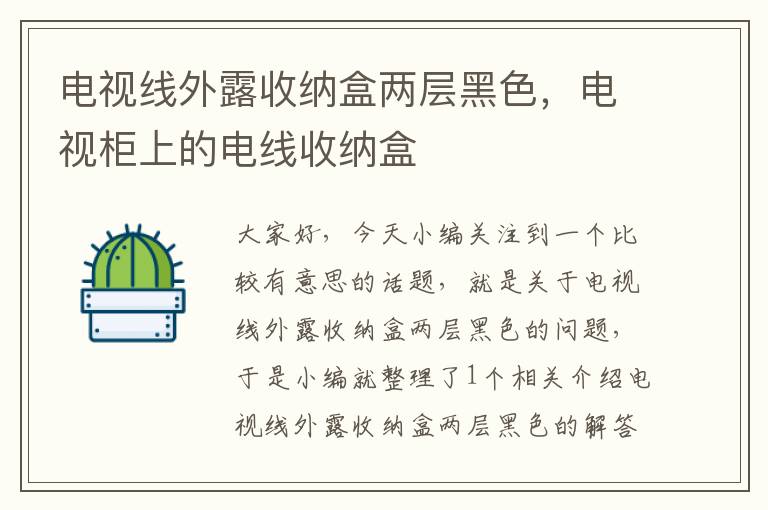 电视线外露收纳盒两层黑色,电视柜上的电线收纳盒