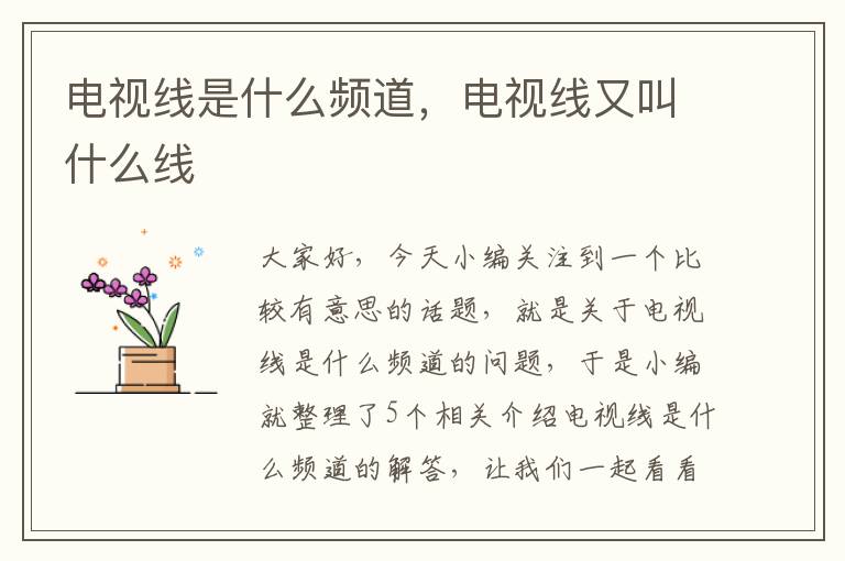 电视线是什么频道,电视线又叫什么线