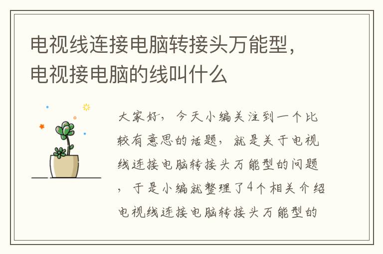 电视线连接电脑转接头万能型,电视接电脑的线叫什么