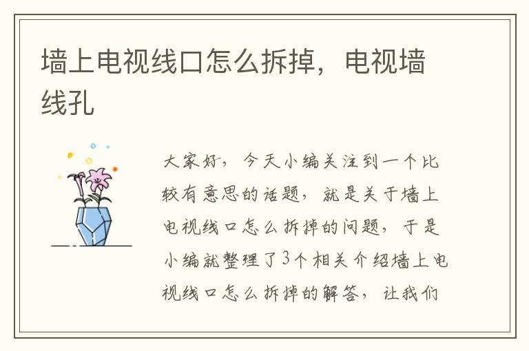 墙上电视线口怎么拆掉,电视墙线孔