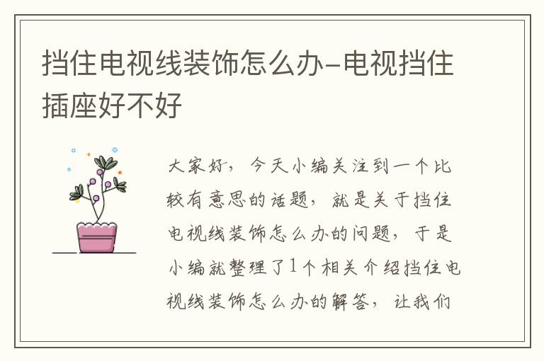 挡住电视线装饰怎么办-电视挡住插座好不好
