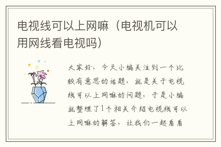 电视线可以上网嘛(电视机可以用网线看电视吗)