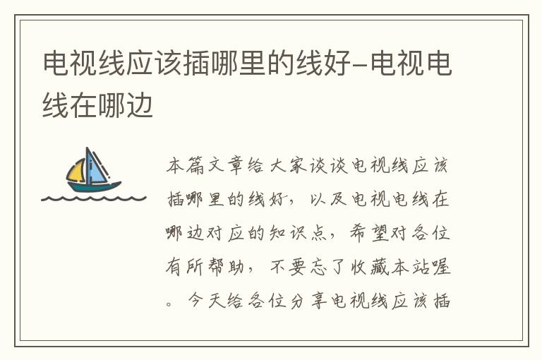 电视线应该插哪里的线好-电视电线在哪边