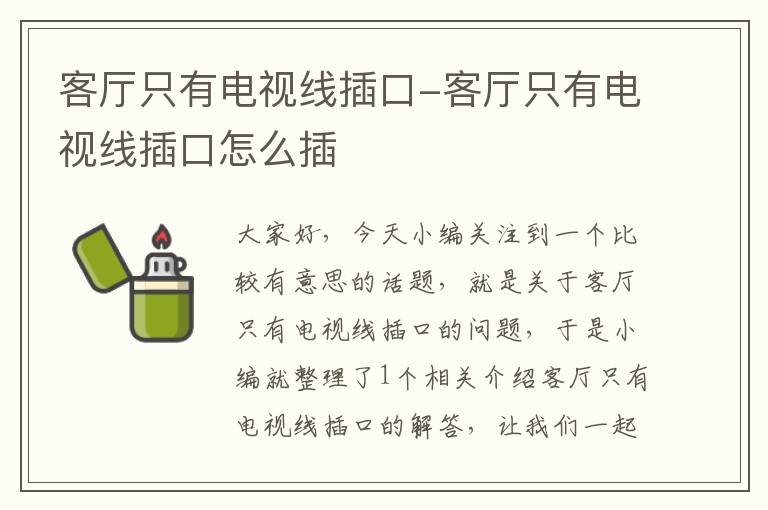 客厅只有电视线插口-客厅只有电视线插口怎么插
